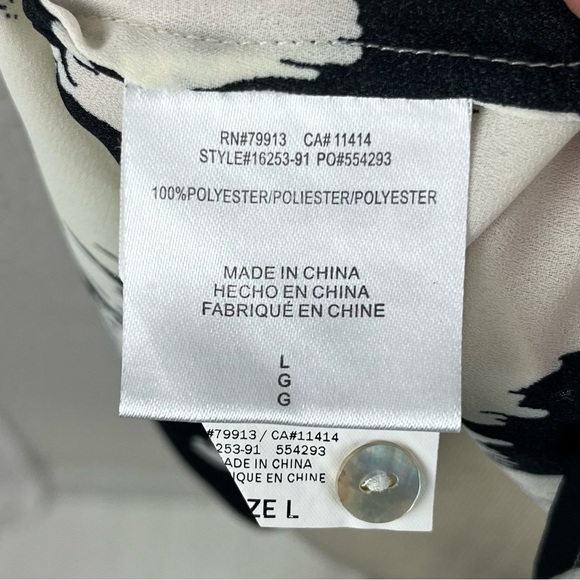 A Pea in the Pod x Daniel Rainn Abstract Brush Stroke Short Sleeve Top Size L - Picture 6 of 8